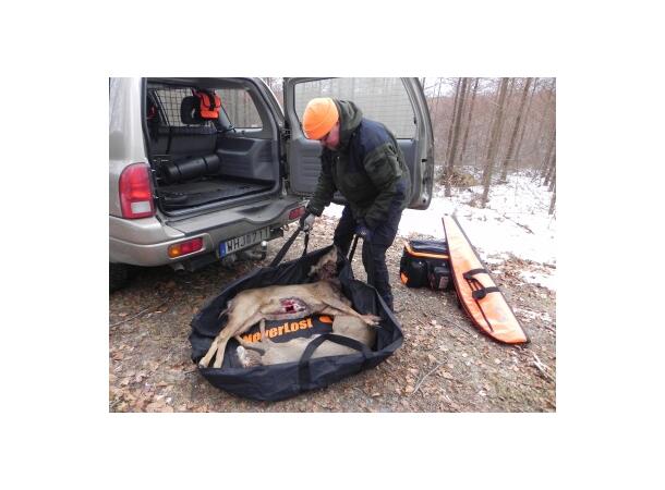 NeverLost pakketilbud 5 Slaktesett, kniv, vildrag og game bag 